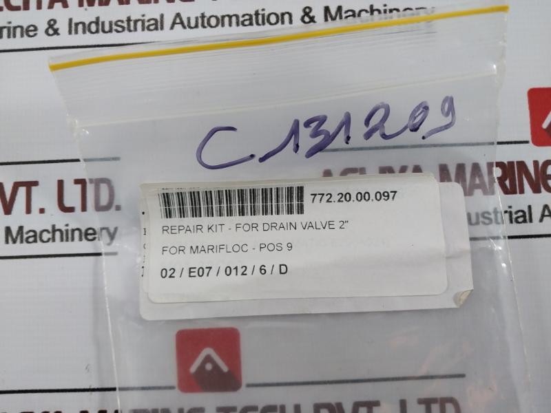 Asco C131209 Teflon & Gasket Repair Kit For Drain Valve 2 Inch 772.20.00.097