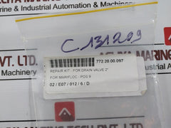 Asco C131209 Teflon & Gasket Repair Kit For Drain Valve 2 Inch 772.20.00.097