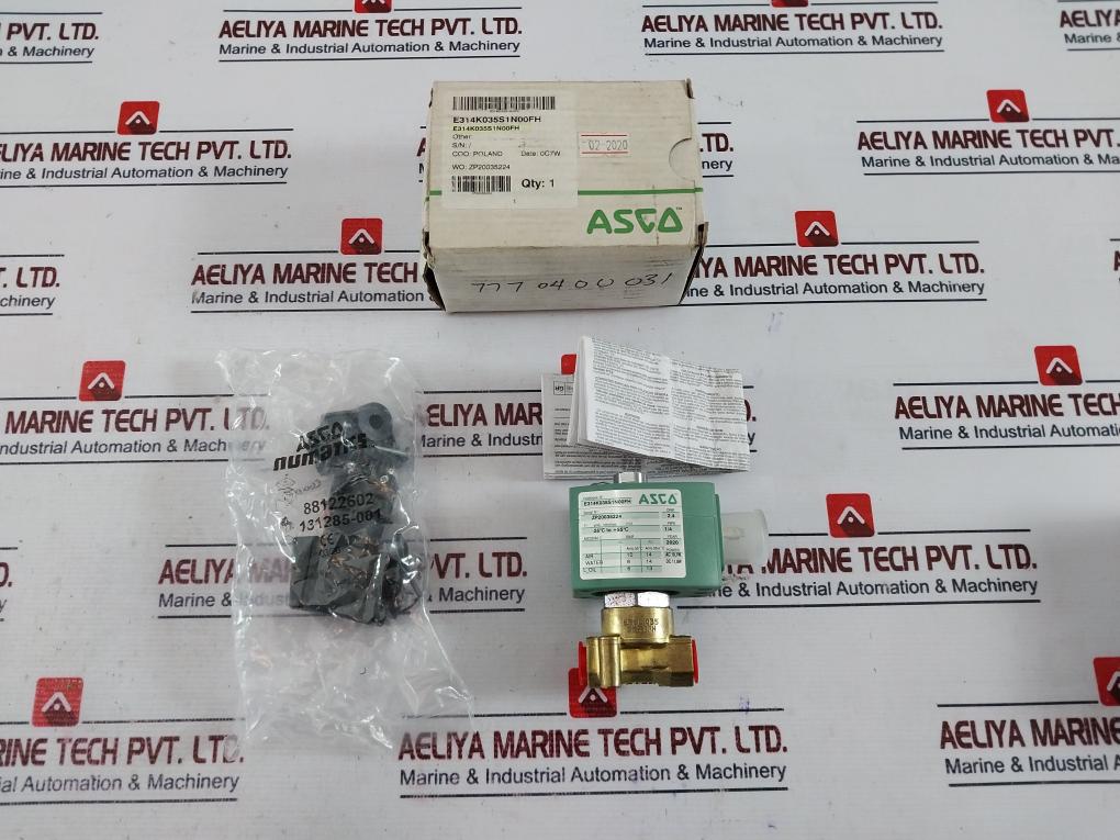 Asco E314k035s1n00fh 3/2 Solenoid Valve Direct Operated