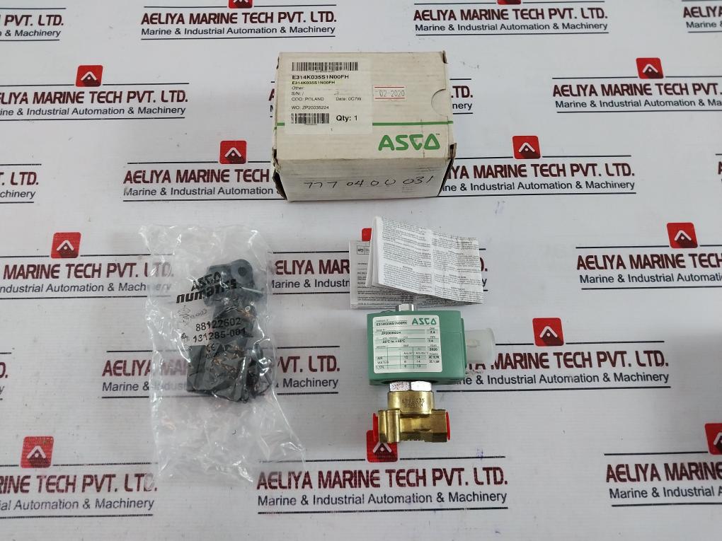 Asco E314K035S1N00FH 3/2 Solenoid Valve Direct Operated