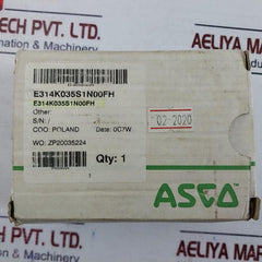 Asco E314K035S1N00FH 3/2 Solenoid Valve Direct Operated
