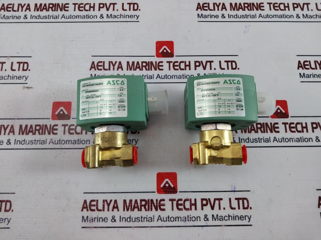 Asco E314K035S1N00FH 3/2 Solenoid Valve Direct Operated