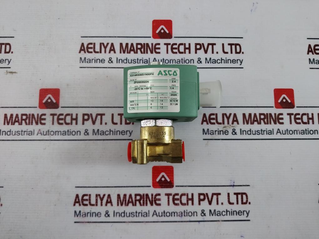 Asco E314K035S1N00FH 3/2 Solenoid Valve Direct Operated