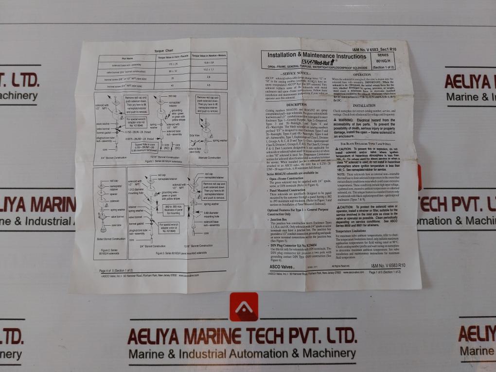 Asco Ef8316G066 Solenoid Valve 238214-032-d 120/60,110/50 Ft