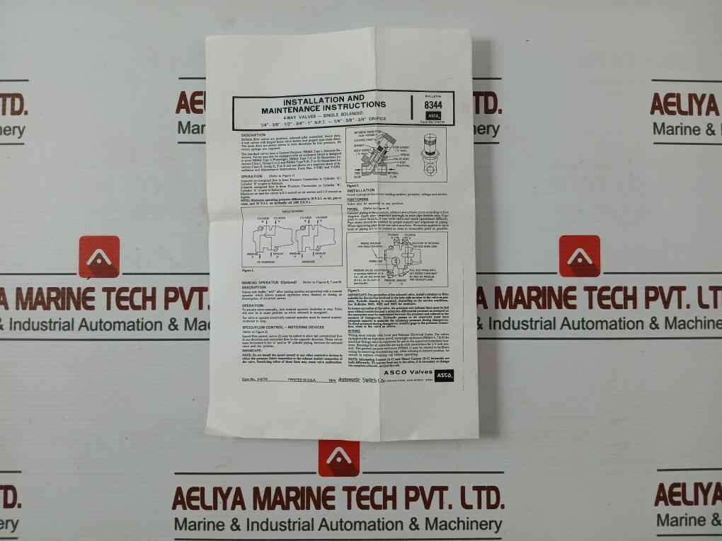 Asco Ef8344G074 4-way Piston/Poppet Solenoid Valve Ef8003G1 10.1W