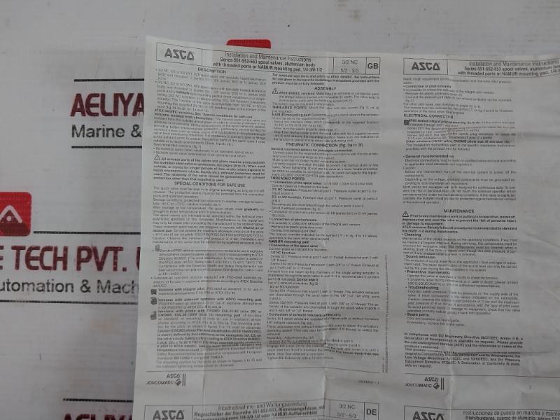 Asco G551A017 Ms Solenoid Valve Series 551 55192009 587.11.30.017