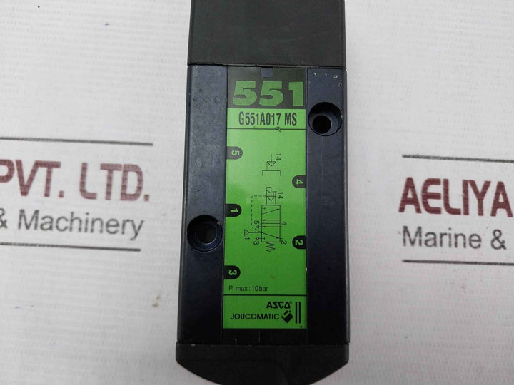 Asco Joucomatic G551A017 Ms Solenoid Valve 10 Bar 4L3W