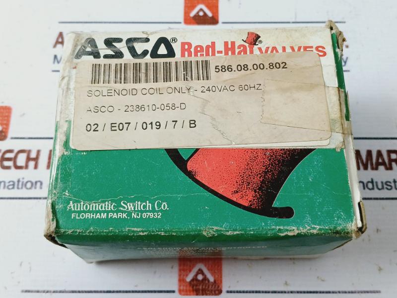 Asco Mp-c-080 Red-hat Valves Solenoid Coil 240Vac 60Hz