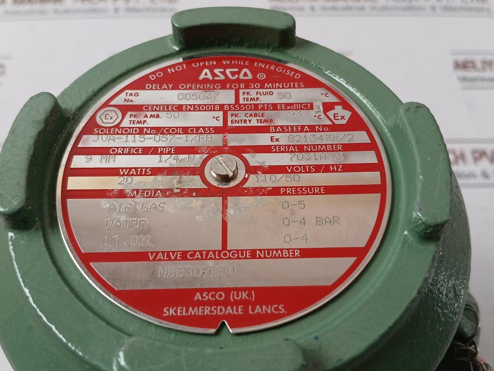 Asco Nbb307B5U Solenoid Valve Jva-115-057-1/Fb 50 C 110V 50Hz 20W 0-4 Bar