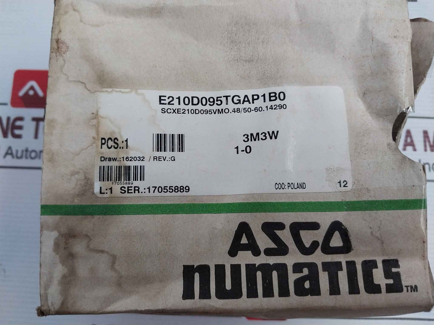 Asco Sc Xe210D095Vmo Solenoid Valve Coil 1762826-01 E210D095Tgap1B0