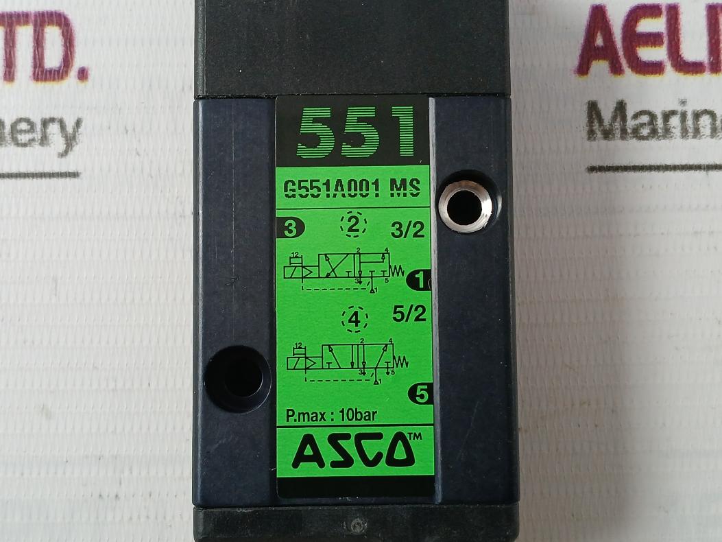 Asco Scg551A001Ms.24/Dc Solenoid Spool Valve 10Bar 2.5W Dc 6 Mm
