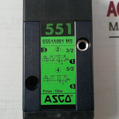 Asco Scg551A001Ms.24/Dc Solenoid Spool Valve 10Bar 2.5W Dc 6 Mm
