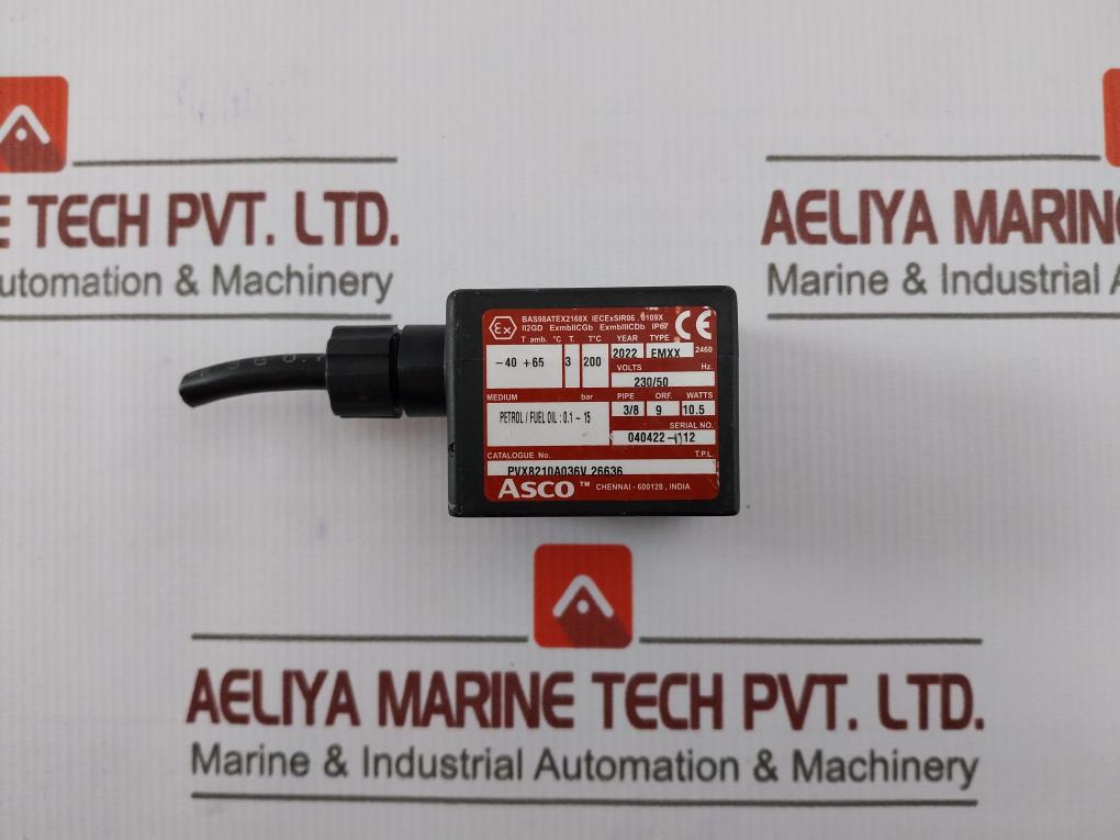 Asco Pvx8210A036V Solenoid Valve Volts/Hz: 230/50