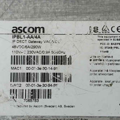 Ascom Ipbl1-aa/4A Base Station Ip-dect Gateway 50/60Hz
