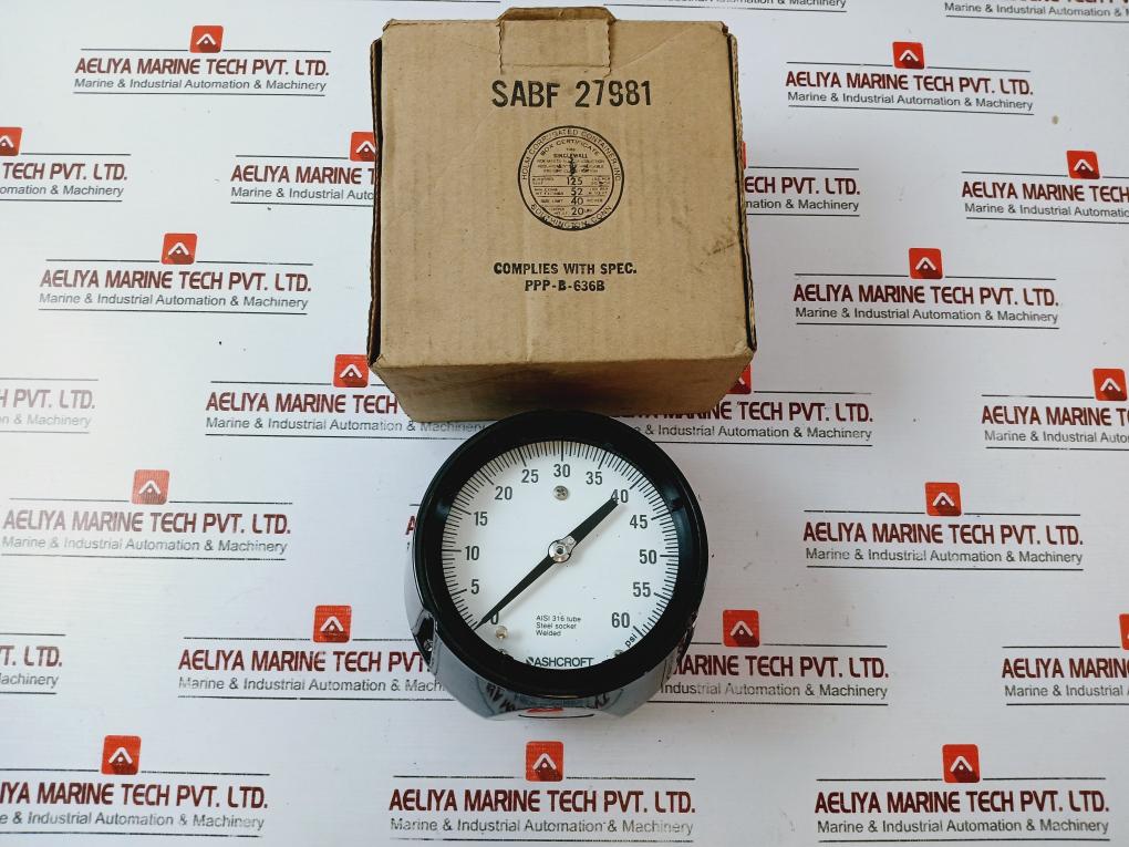 Ashcroft 0-60 Psi Duragauge Pressure Gauge 250-2362-b