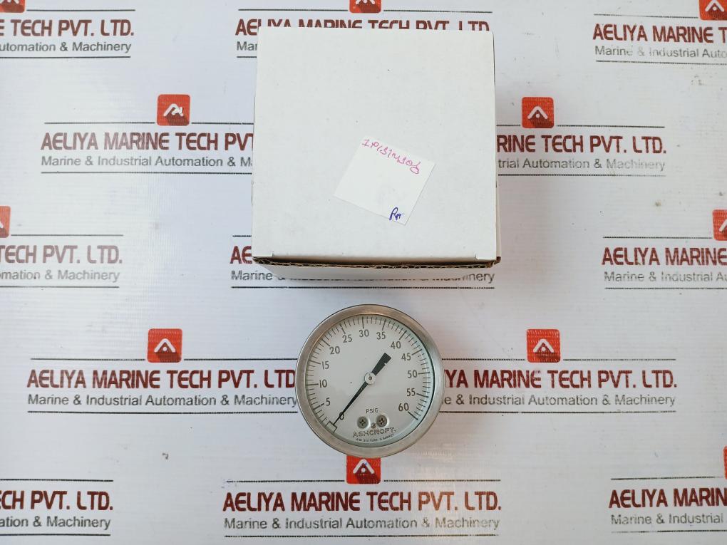 Ashcroft 0-60 Psig Aisi 316 Tube & Socket Air Pressure Gauge