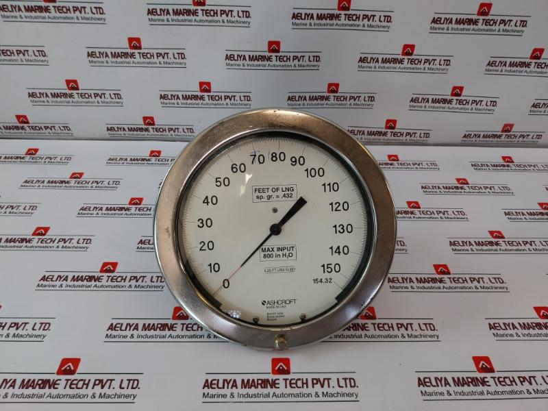 Ashcroft 0 To 154.32 Feet Of Lng Water Pressure Measurement Gauge