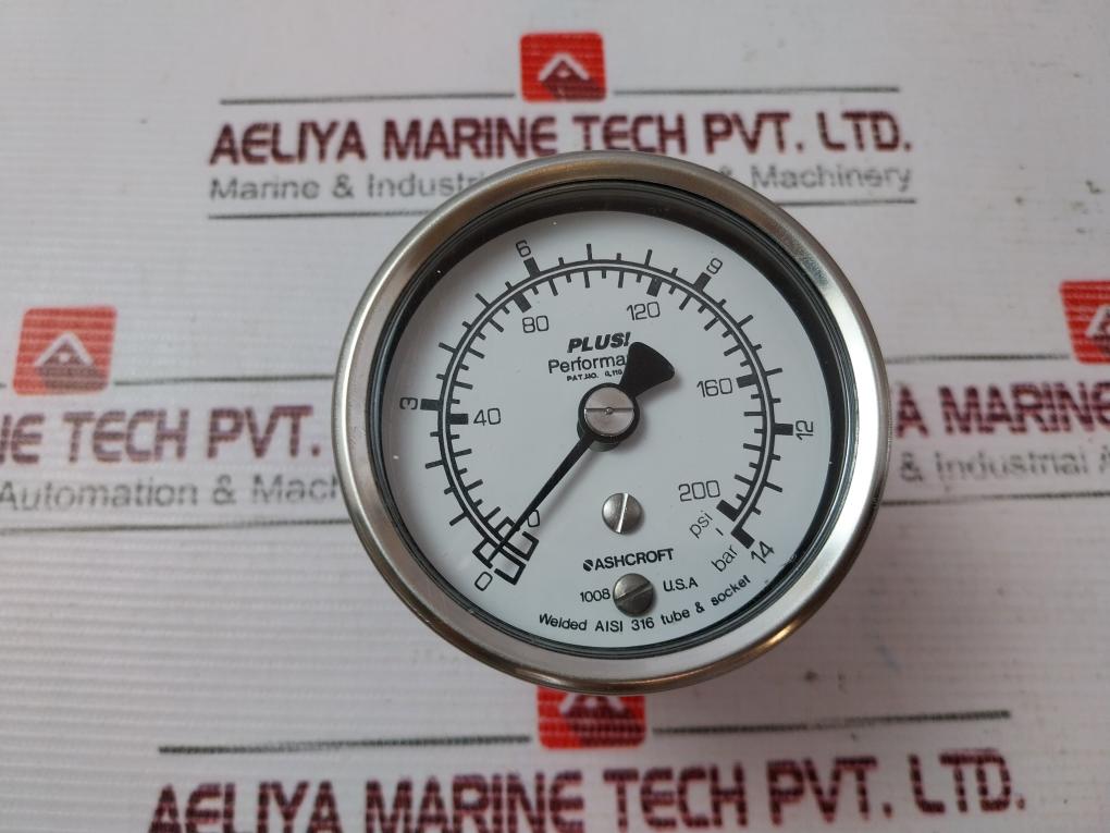 Ashcroft 238A460-01 Rev E Air Pressure Gauge 0-200 Psi