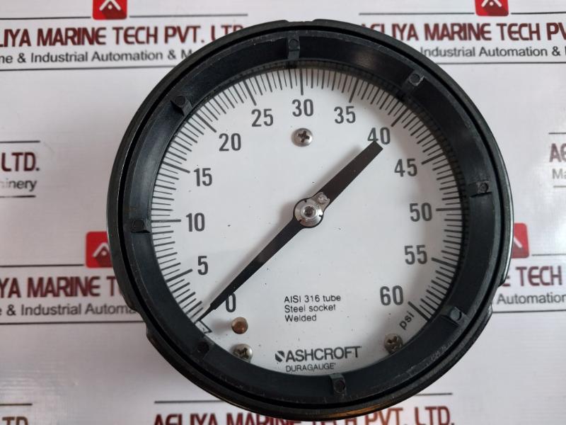 Ashcroft 250-2362-b Aisi 316 Tube Steel Socket Welded Pressure Gauge 0-60 Psi