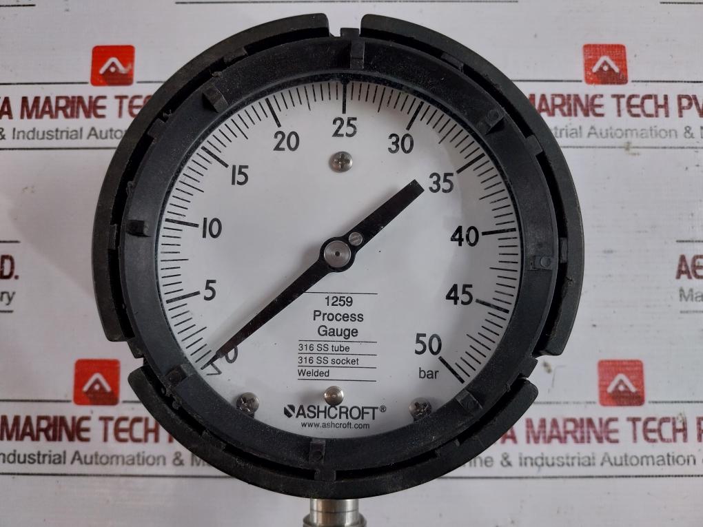 Ashcroft 1259 Process Pressure Gauge 316 SS Tube and Socket REV C