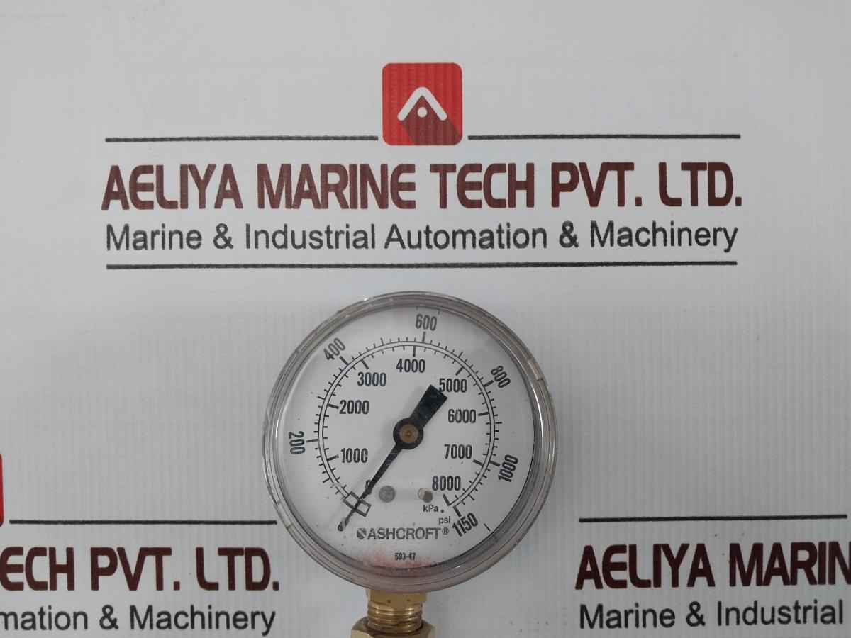 Ashcroft 593-47 Pressure Gauge With Hose 0-8000 Kpa 0-1150 Psi 30 Series