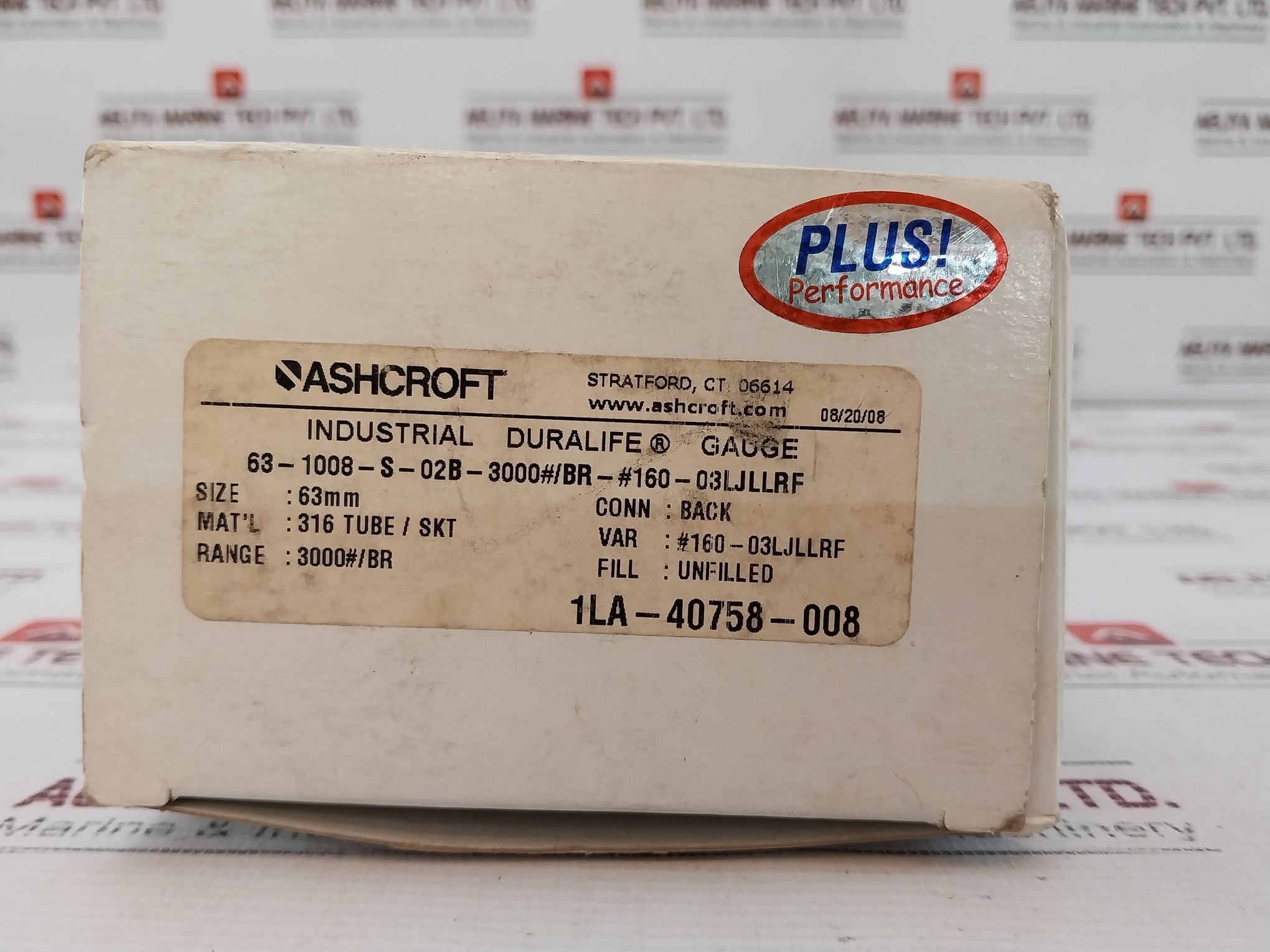 Ashcroft 63-1008-s-02B-3000#/Br-#160-03Ljllrf Pressure Gauge Kit Rev: E