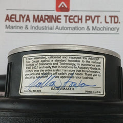 Ashcroft Q-8631 Test Pressure Gauge 0 To 15