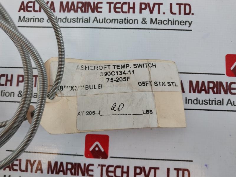 Ashcroft T761T05030-xfs Temperature Switch, 75-205°F, 15A 238A380-01