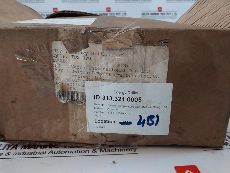 Ashcroft T761T05030-xfs Temperature Switch, 75-205°F, 15A 238A380-01