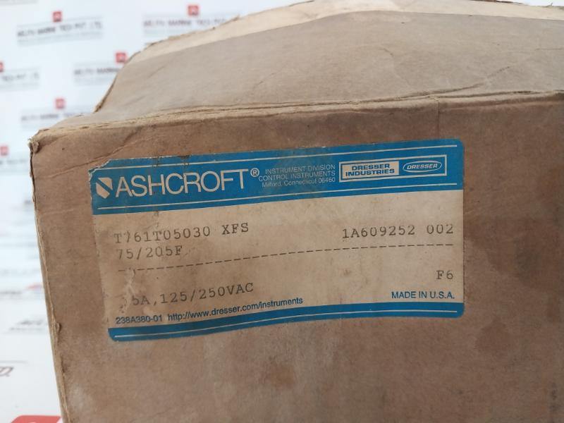 Ashcroft T761T05030-xfs Temperature Switch, 75-205°F, 15A 238A380-01
