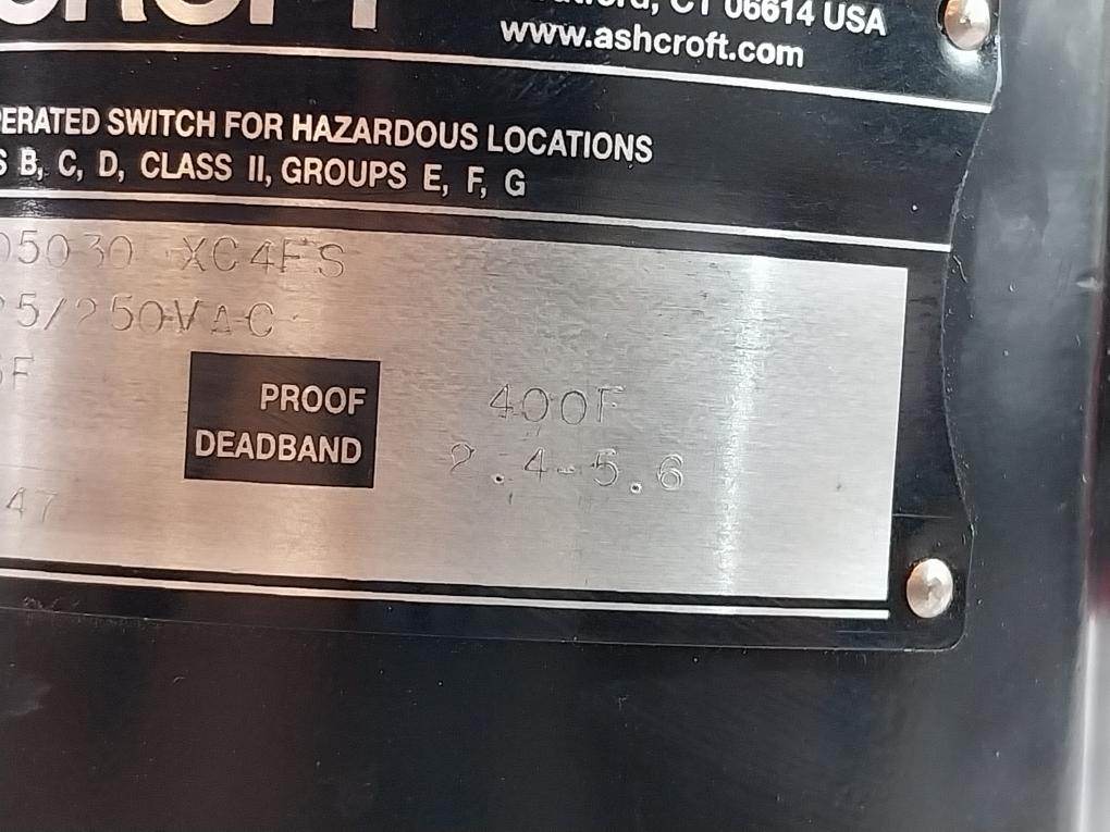 Ashcroft T761T05030 Xc4Fs Temp. Switch