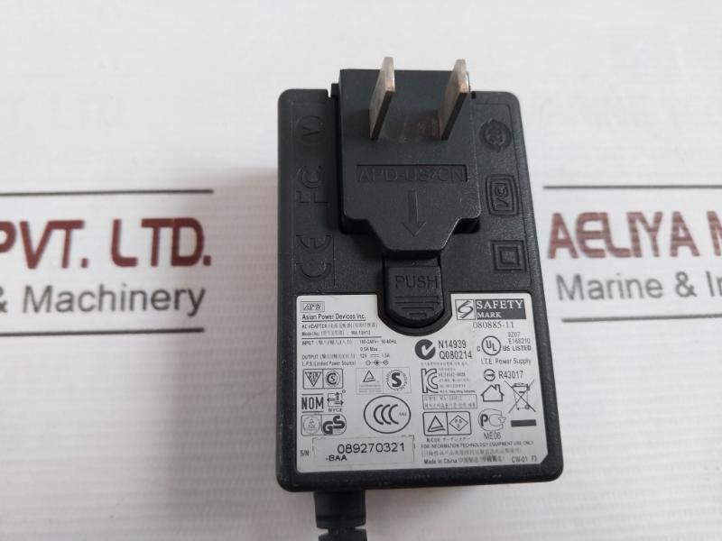 Asian Wa-18H12 Ac Adapter 100-240V-, 50-60Hz,0.5A 12V