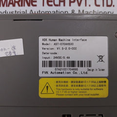 Ask Ast-070Ahs30 Hmi Panel V1.5-2.0-ccc 24Vdc/0.4A Dc12-14V