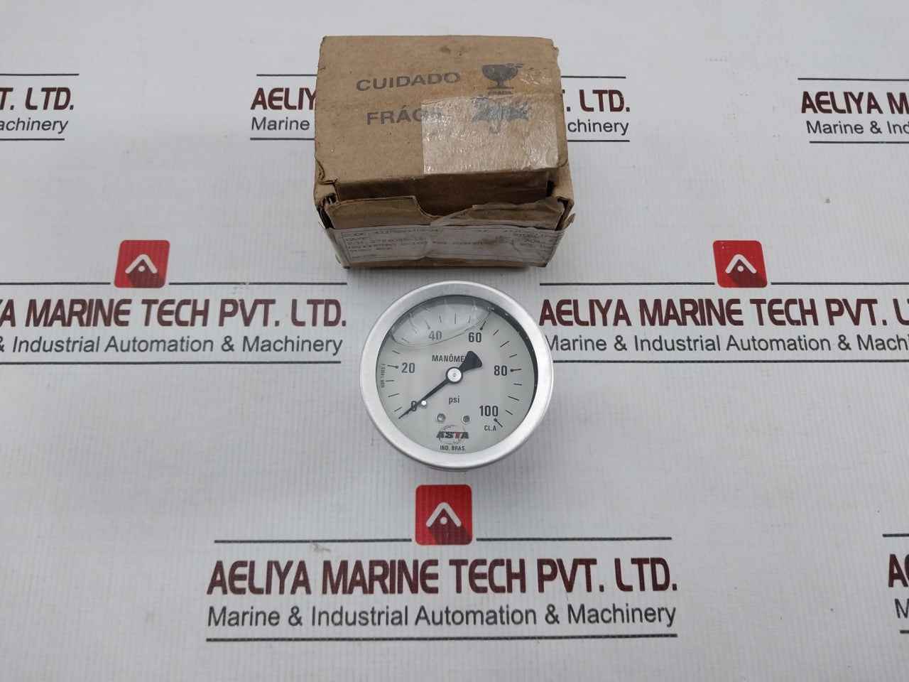 Asta Nbr 14105.1 Pressure Gauge Diameter 1/4 Pol Use Bop Tube 0-100 Psi
