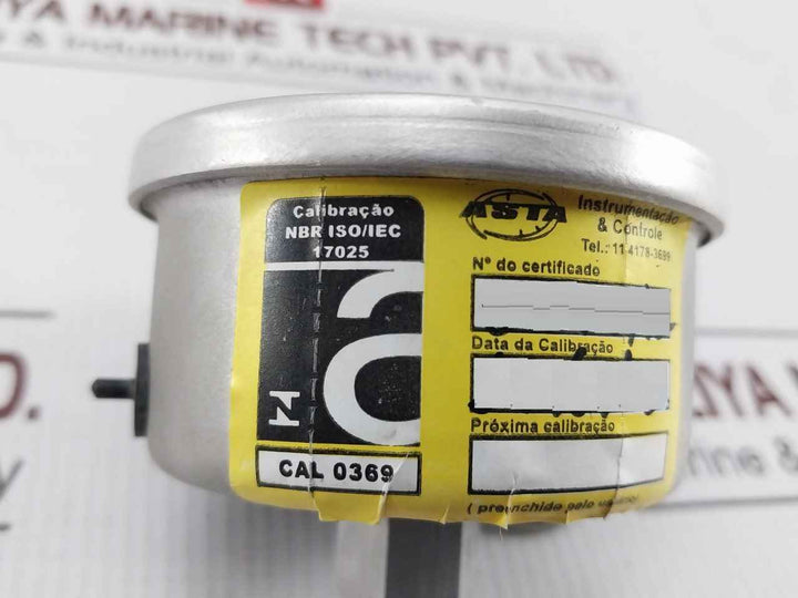 Asta Nbr 14105.1 Pressure Gauge Diameter 1/4 Pol Use Bop Tube 0-100 Psi