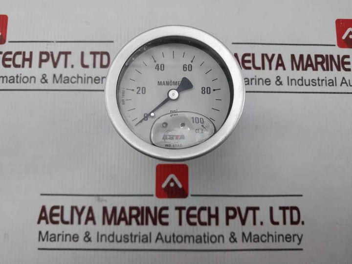 Asta Nbr 14105.1 Pressure Gauge Diameter 1/4 Pol Use Bop Tube 0-100 Psi