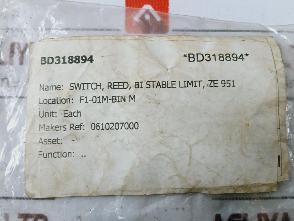 Asv Stubbe Ze951 Limit Reed Switch 230vac/0,5a/10va