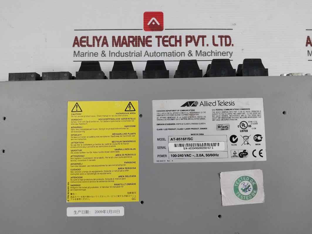 At-8516F/Sc 50/60Hz Ethernet Switch Power - 100-240Vac Allied Telesyn
