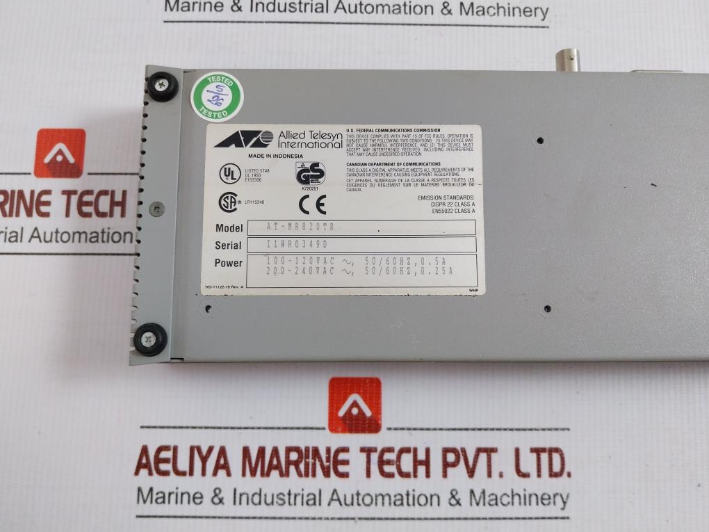 At-mr820Tr Multiport Micro Repeater 200-240Vac,50/60 Hz,0.25A Allied Telesyn