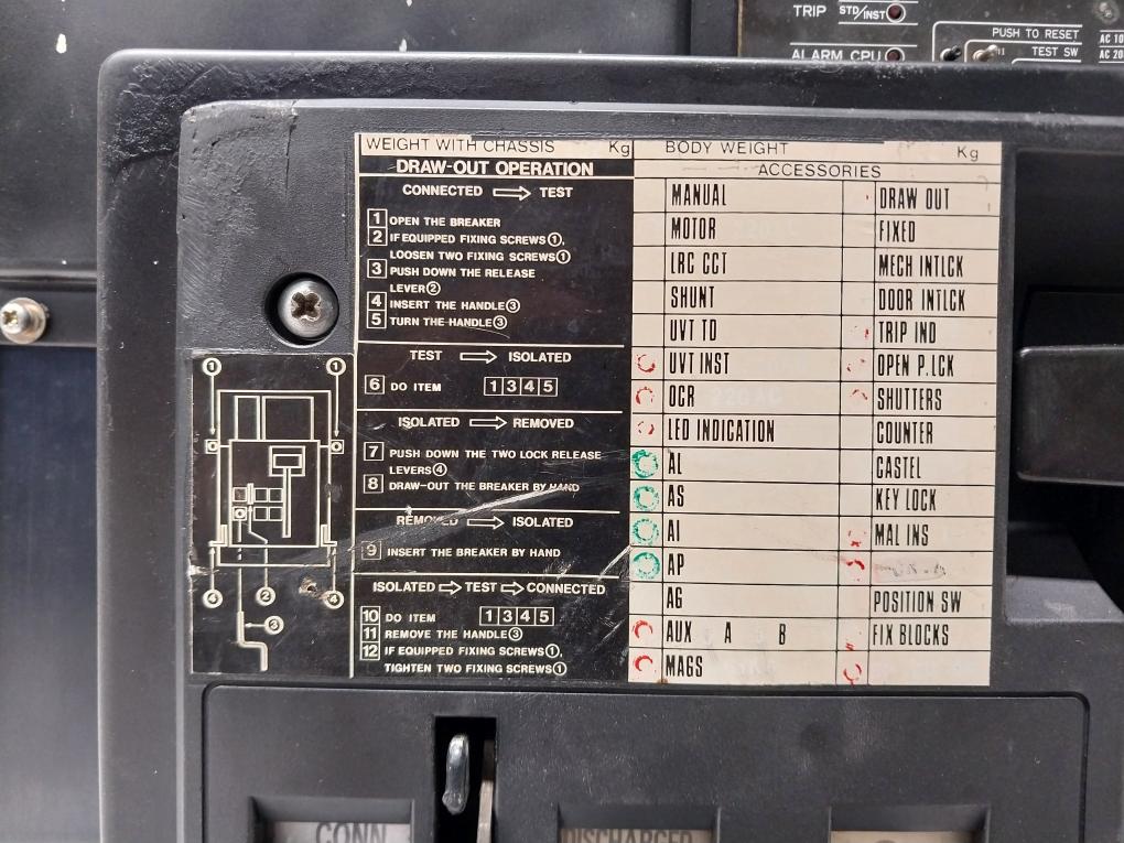At 25 Terasaki Air Circuit Breaker 50/60Hz 690Vac