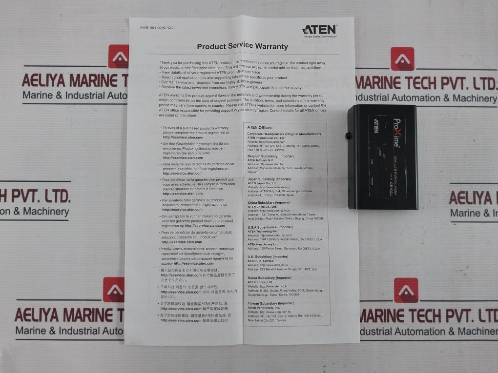 Aten Ce100L Mini Usb Kvm Extender Kcc-rem-atn-ce100 0.12A Dc5V