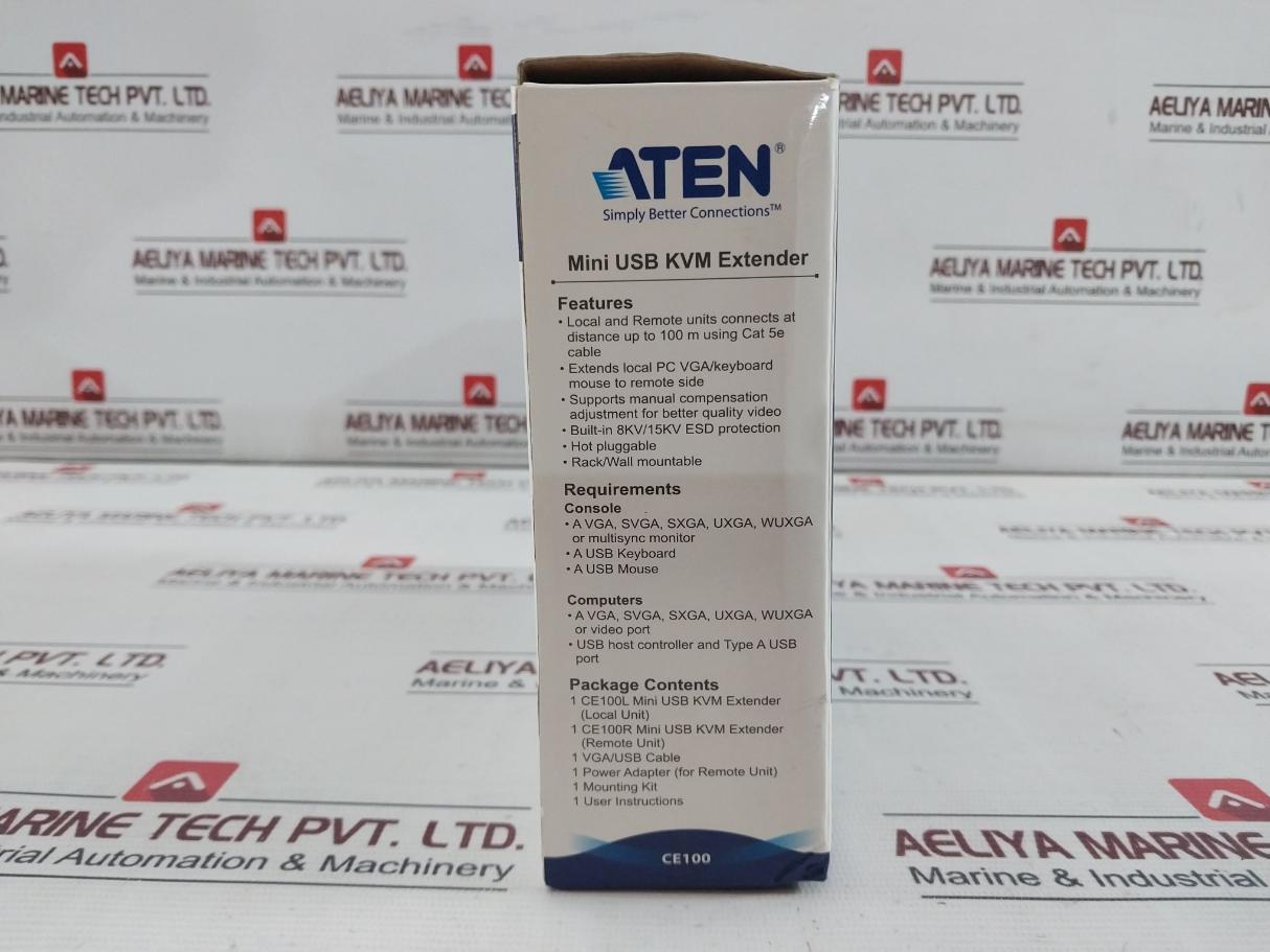 Aten Ce100L Mini Usb Kvm Extender Set With Cable & Kvm Switch Ce100 2L-5203U