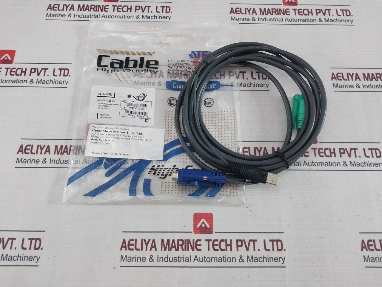 Aten Ce100L Mini Usb Kvm Extender Set With Cable & Kvm Switch Ce100 2L-5203U