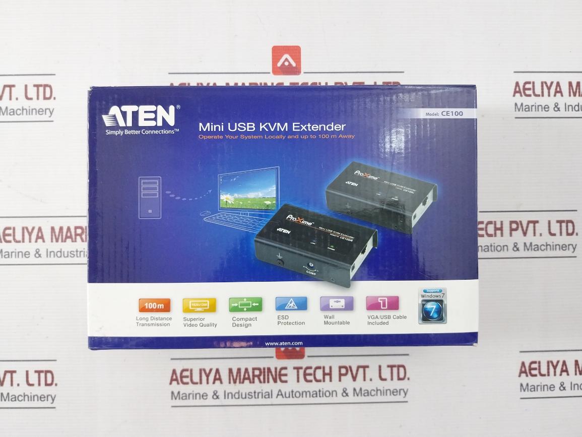 Aten Ce100 Mini Usb Kvm Extender Set With Ac Adapter & Cable Jod-s-050100Bs Dc5V