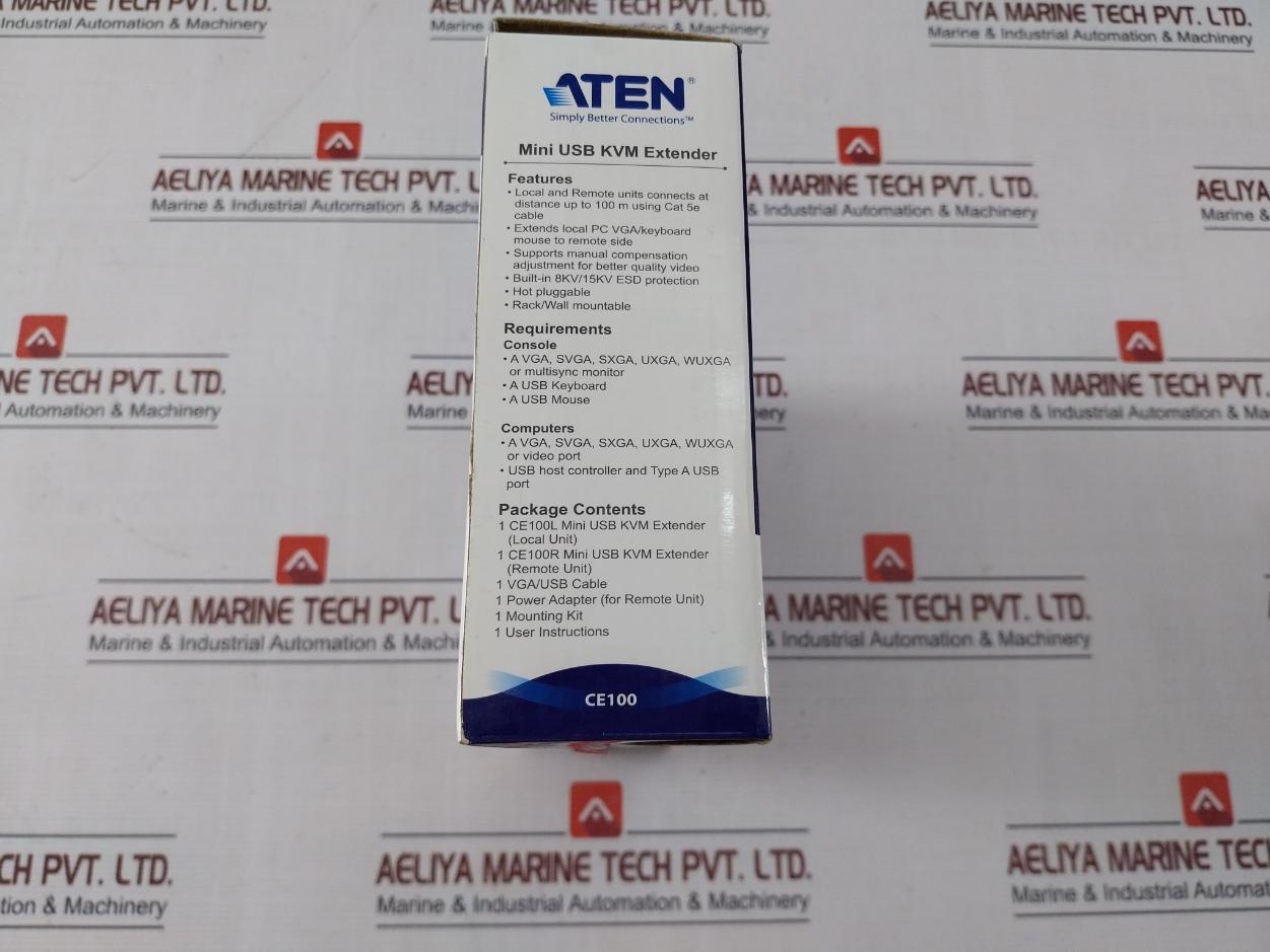 Aten Ce100 Mini Usb Kvm Extender Set With Ac Adapter & Cable Jod-s-050100Bs Dc5V