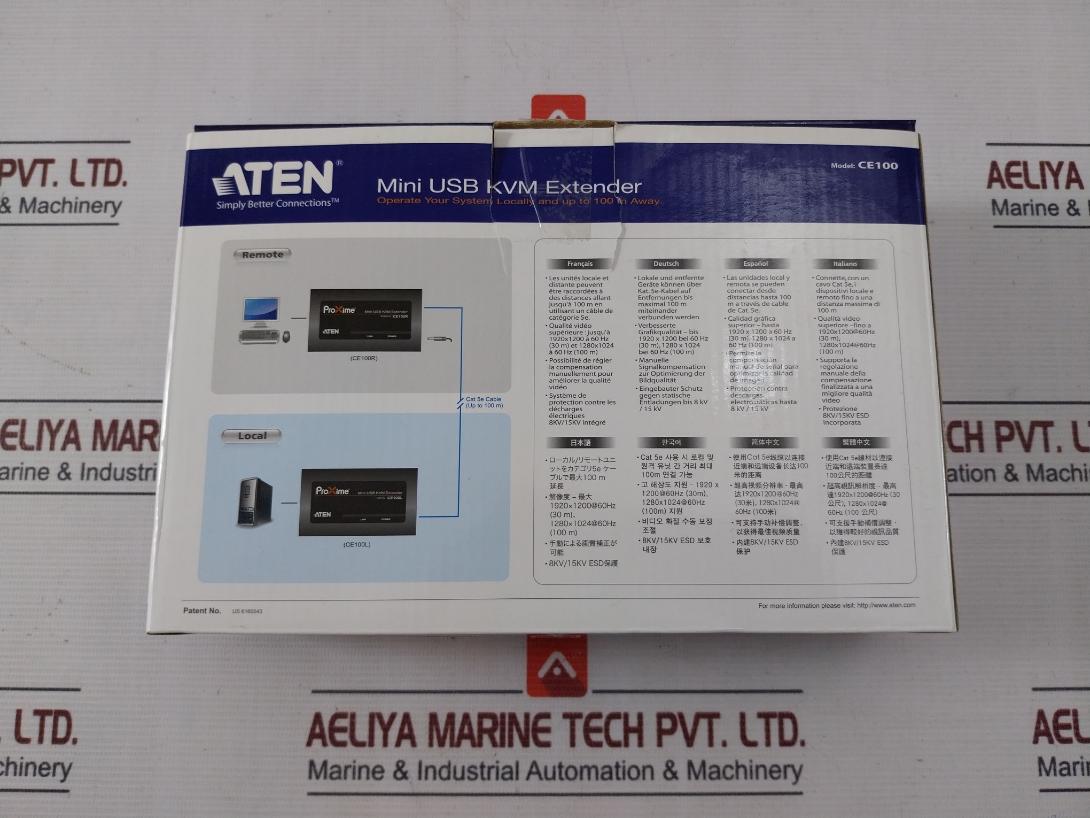 Aten Ce100 Mini Usb Kvm Extender Set With Ac Adapter & Cable Jod-s-050100Bs Dc5V