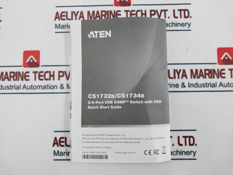 Aten Cs1734B 4-port Usb 2.0 Kvmp Switch With Osd And Cables Set