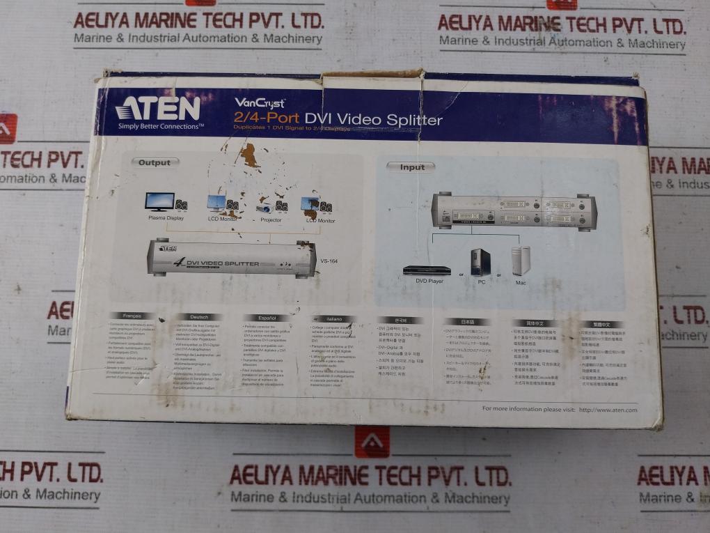 Aten Vs164 4-port Dvi Video Splitter Jod-s-053240Bs 100-240V,50/60Hz,0.5A 5.3V