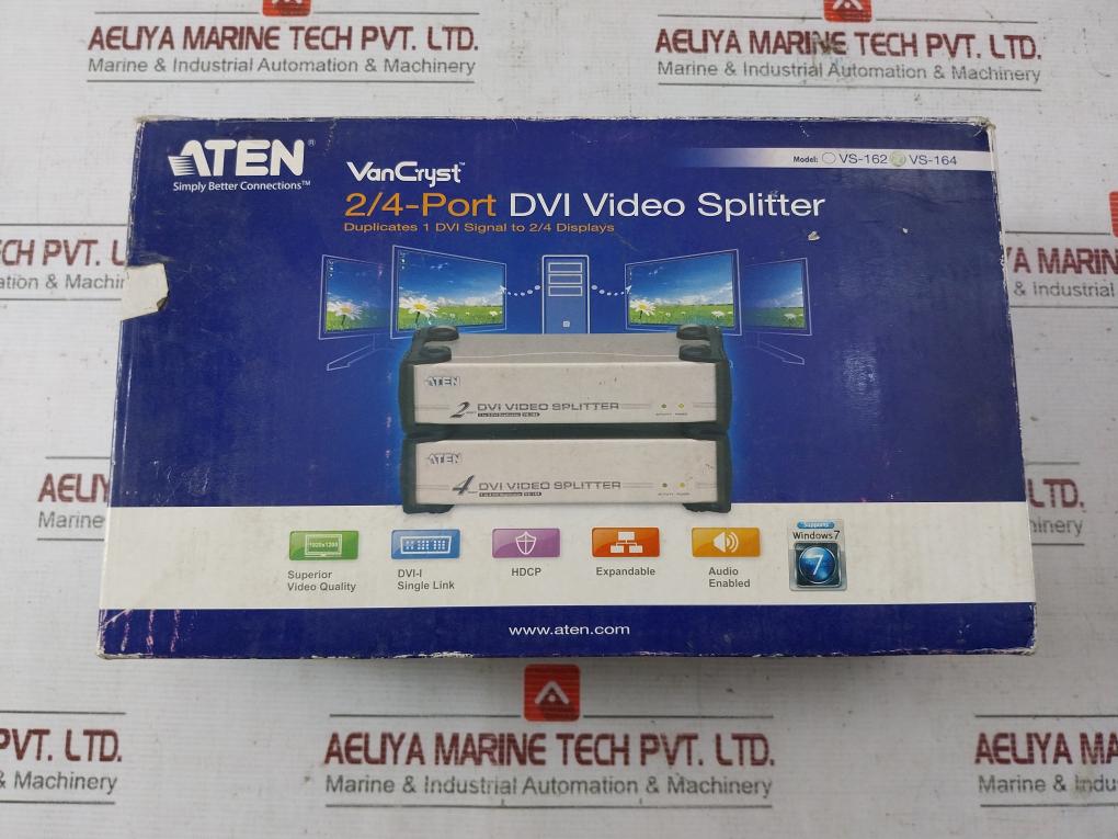Aten Vs164 4-port Dvi Video Splitter Jod-s-053240Bs 100-240V,50/60Hz,0.5A 5.3V