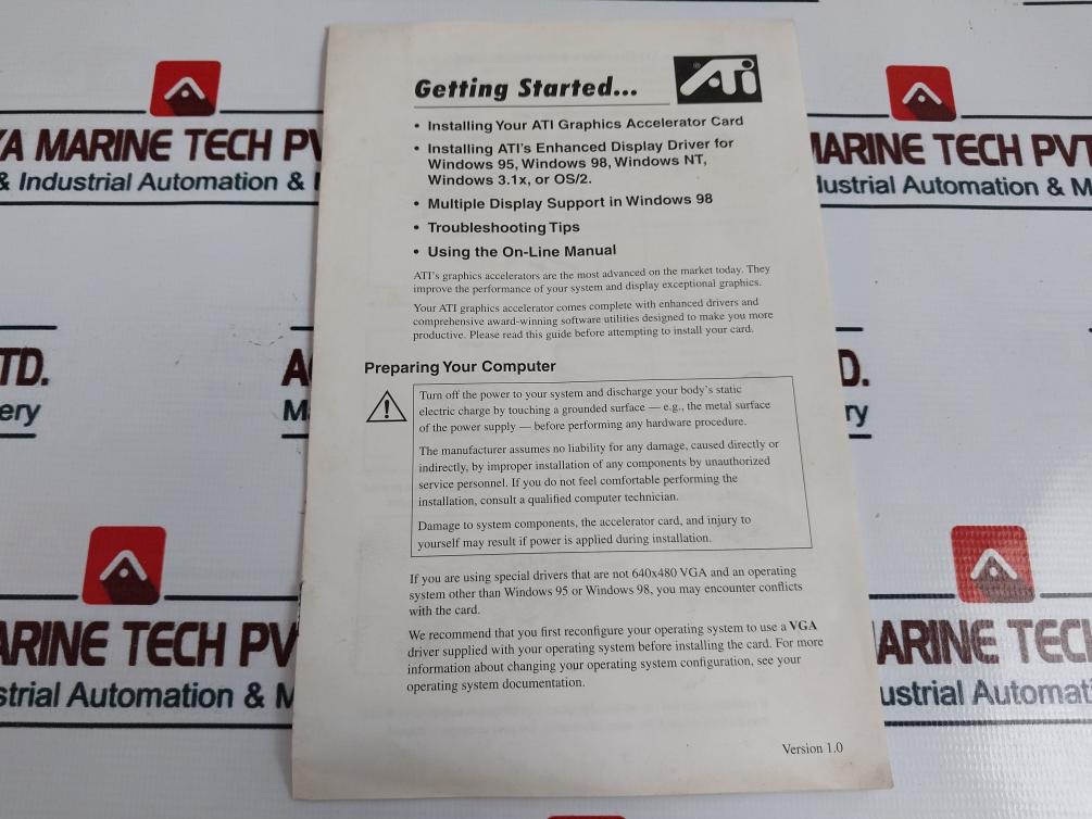 Ati Technologies 109-41900-10 Video Graphics Card 1024192411 005411